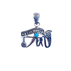 Ojo de Horus, plata, cobra y turquesa natural